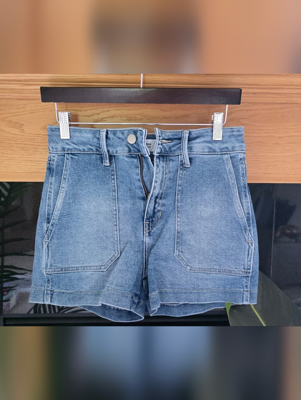 Just Black Faded Blue Denim Shorts Size Small